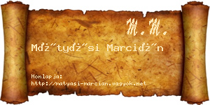Mátyási Marcián névjegykártya